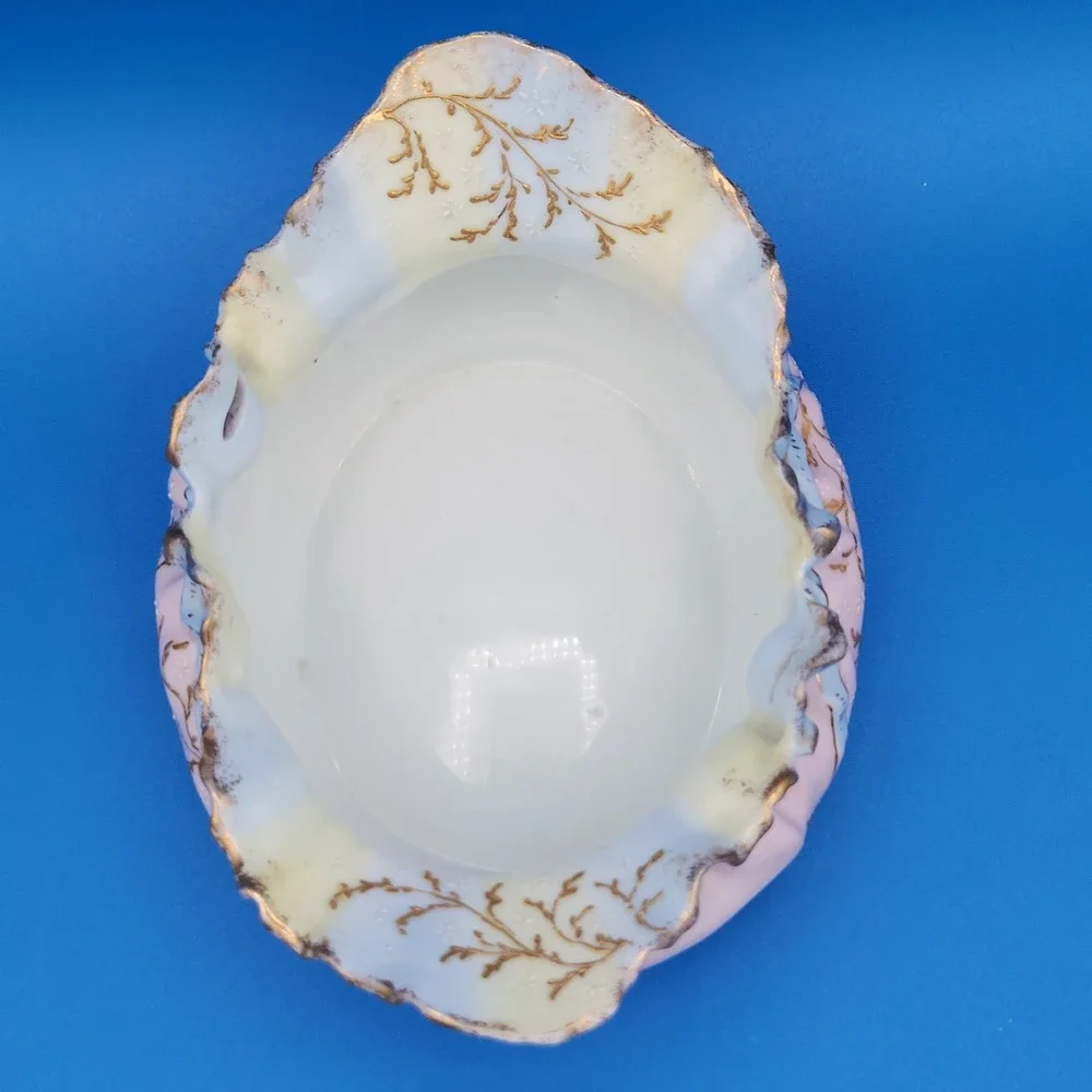 Vintage Victorian Prussia (?) Limoges (?) High End Hand Painted Porcelain‎ Dish